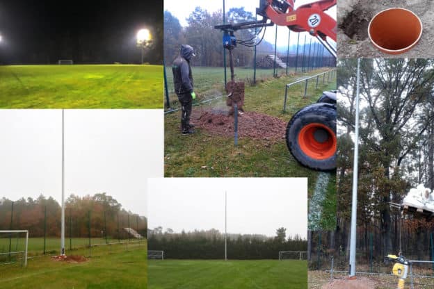 Beleuchtung B-Platz aufbauen
