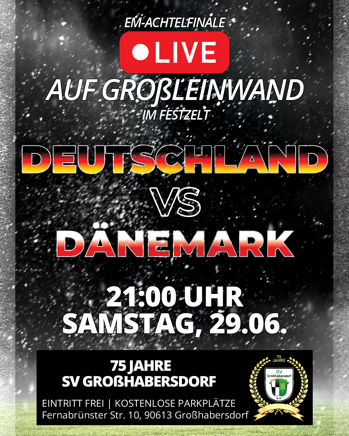 Deutschlandspiel als Live Übertragung im Festzelt